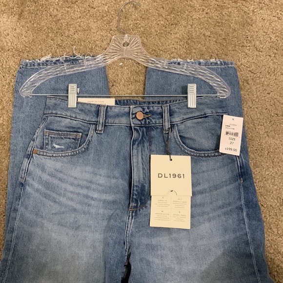 DL1961 Jerry High Rise Vintage Straight Blue Jeans - Picture 4 of 5